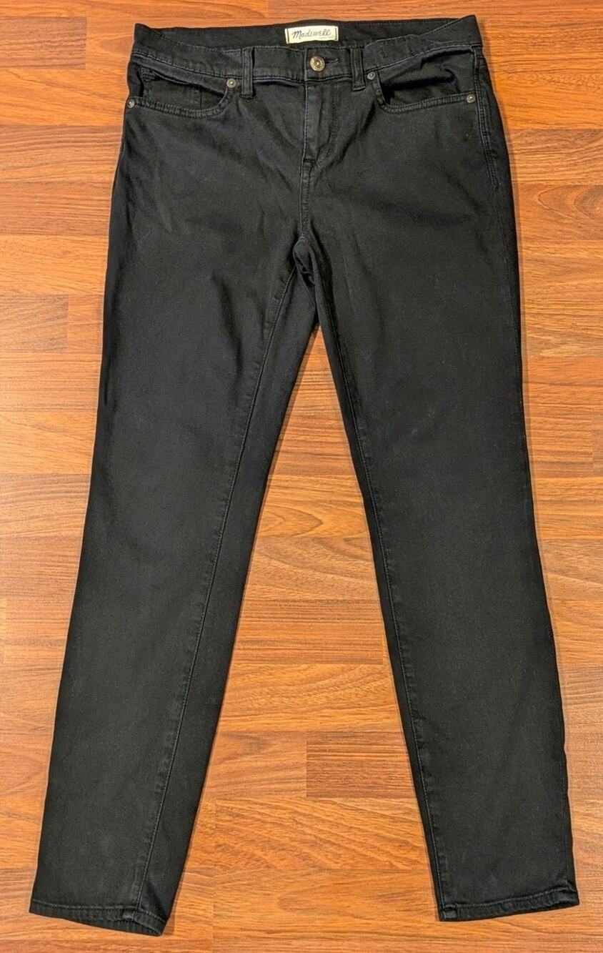 Madewell Womens 28 Skinny Skinny Jeans Black Stretch Denim Pants 28 Inseam